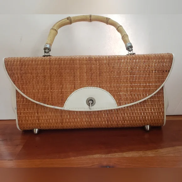 Chic Ann Taylor Vintage Style Basket Satchel - Picture 1 of 3